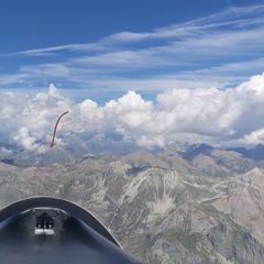 Flugwegposition um 12:42:15: Aufgenommen in der Nähe von 12021 Acceglio, Cuneo, Italien in 3619 Meter